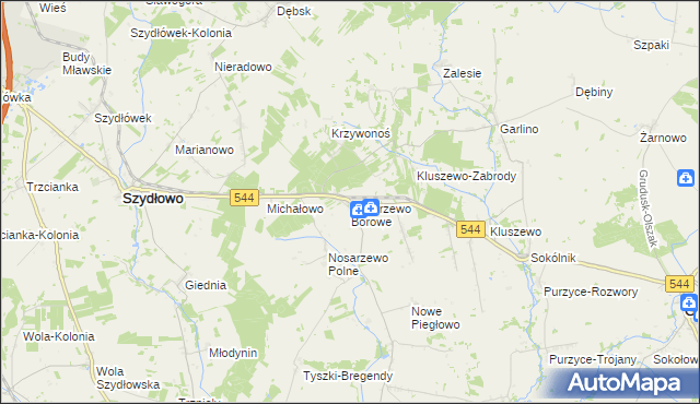 mapa Nosarzewo Borowe, Nosarzewo Borowe na mapie Targeo