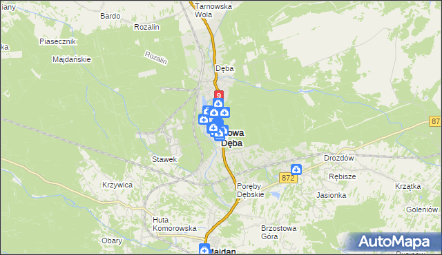 mapa Nowa Dęba, Nowa Dęba na mapie Targeo