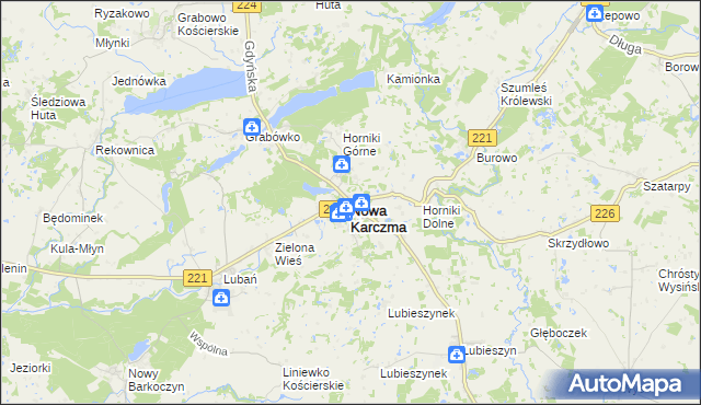 mapa Nowa Karczma powiat kościerski, Nowa Karczma powiat kościerski na mapie Targeo