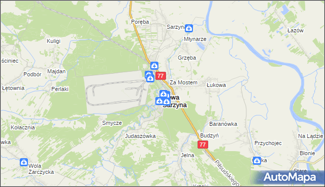mapa Nowa Sarzyna, Nowa Sarzyna na mapie Targeo