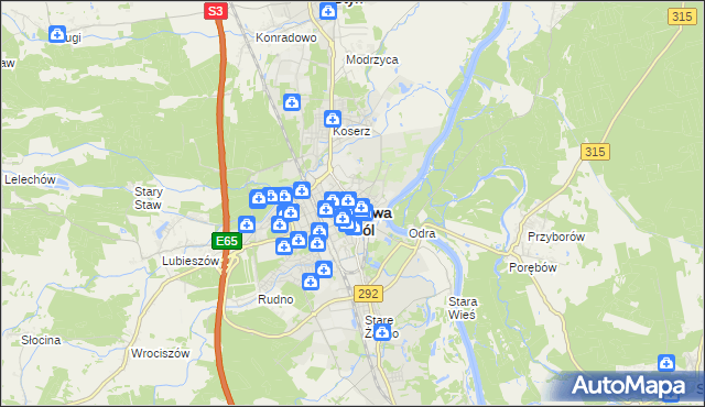 mapa Nowa Sól, Nowa Sól na mapie Targeo