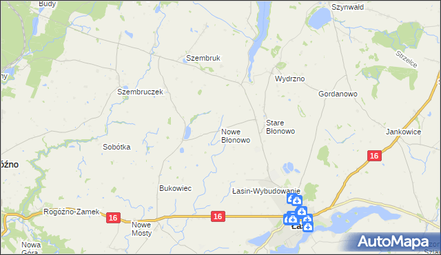 mapa Nowe Błonowo, Nowe Błonowo na mapie Targeo