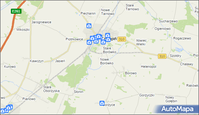 mapa Nowe Borówko, Nowe Borówko na mapie Targeo