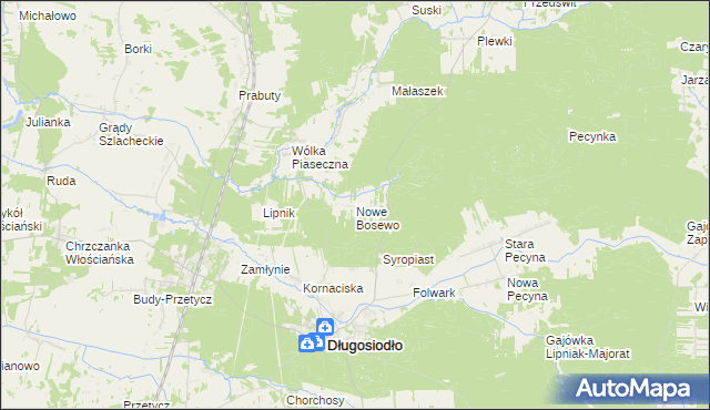 mapa Nowe Bosewo, Nowe Bosewo na mapie Targeo