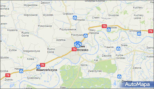 mapa Nowe Brzesko, Nowe Brzesko na mapie Targeo