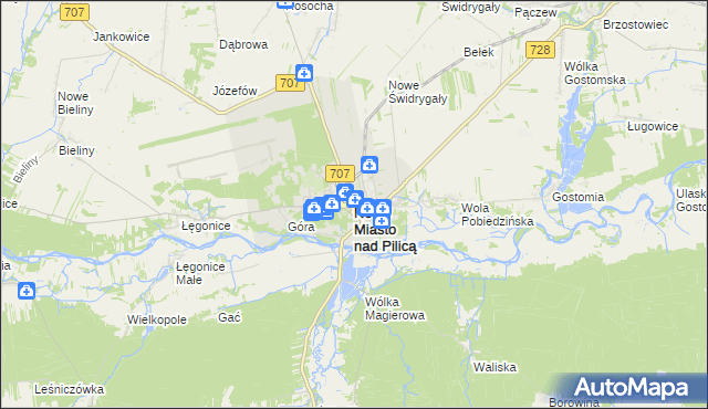 mapa Nowe Miasto nad Pilicą, Nowe Miasto nad Pilicą na mapie Targeo