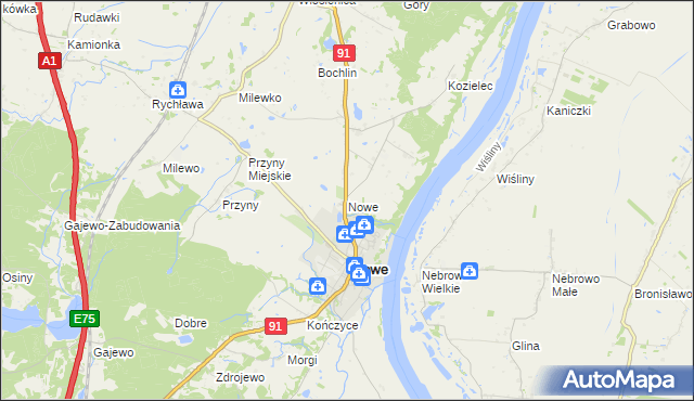 mapa Nowe powiat świecki, Nowe powiat świecki na mapie Targeo