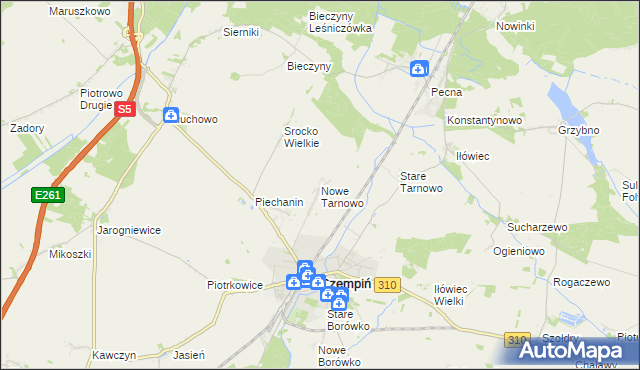 mapa Nowe Tarnowo, Nowe Tarnowo na mapie Targeo