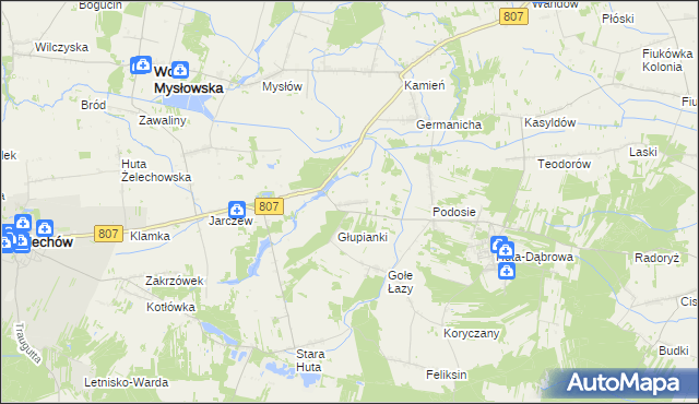 mapa Nowy Świat gmina Wola Mysłowska, Nowy Świat gmina Wola Mysłowska na mapie Targeo