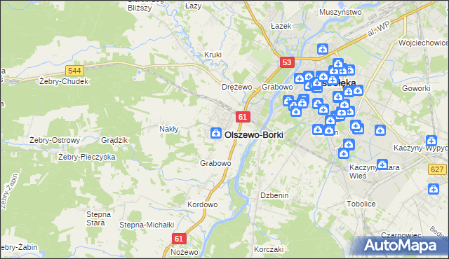mapa Olszewo-Borki, Olszewo-Borki na mapie Targeo