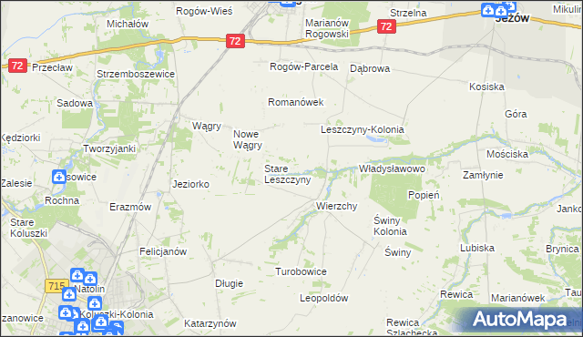 mapa Olszewo gmina Jeżów, Olszewo gmina Jeżów na mapie Targeo