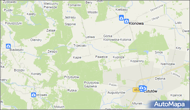 mapa Pawelce, Pawelce na mapie Targeo