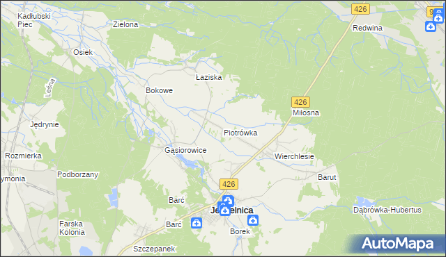 mapa Piotrówka gmina Jemielnica, Piotrówka gmina Jemielnica na mapie Targeo