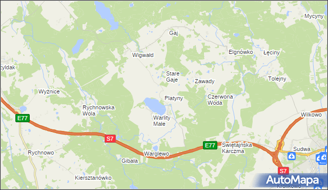 mapa Platyny, Platyny na mapie Targeo