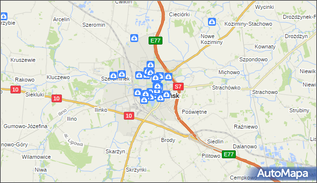 mapa Płońsk, Płońsk na mapie Targeo