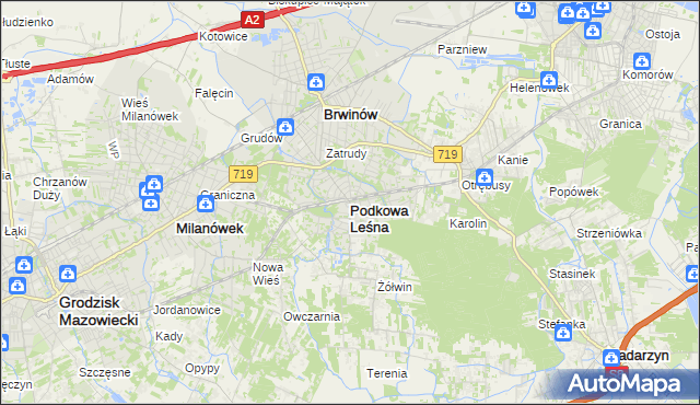 mapa Podkowa Leśna, Podkowa Leśna na mapie Targeo