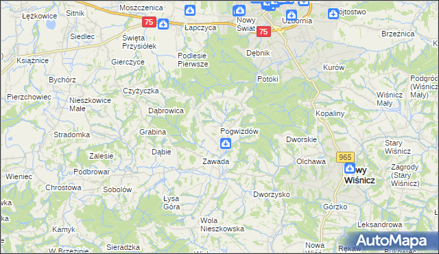 mapa Pogwizdów gmina Bochnia, Pogwizdów gmina Bochnia na mapie Targeo
