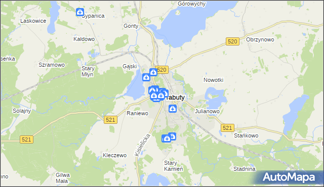 mapa Prabuty powiat kwidzyński, Prabuty powiat kwidzyński na mapie Targeo