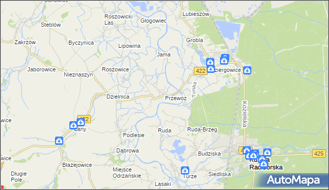 mapa Przewóz gmina Cisek, Przewóz gmina Cisek na mapie Targeo
