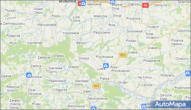 mapa Przytkowice, Przytkowice na mapie Targeo