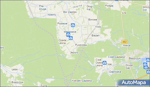 mapa Puszczew, Puszczew na mapie Targeo