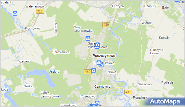 mapa Puszczykowo powiat poznański, Puszczykowo powiat poznański na mapie Targeo