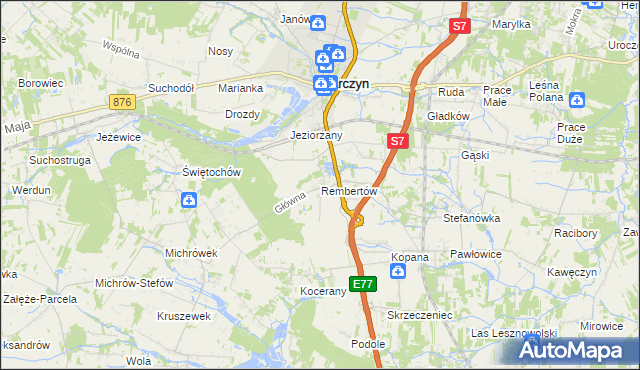mapa Rembertów, Rembertów na mapie Targeo