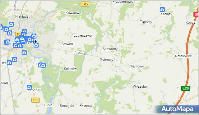 mapa Rotnowo, Rotnowo na mapie Targeo