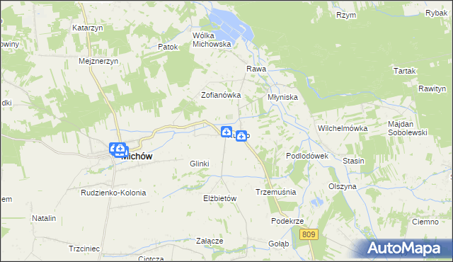 mapa Rudno gmina Michów, Rudno gmina Michów na mapie Targeo