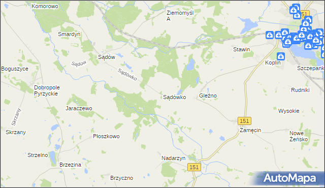 mapa Sądówko, Sądówko na mapie Targeo