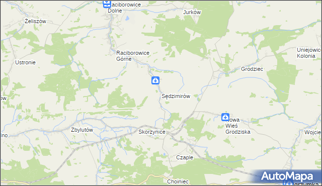 mapa Sędzimirów, Sędzimirów na mapie Targeo