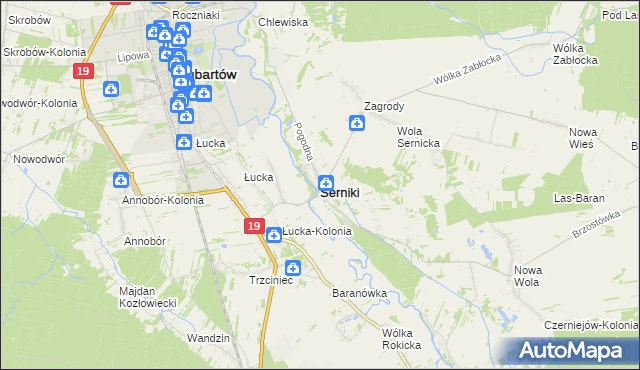 mapa Serniki, Serniki na mapie Targeo
