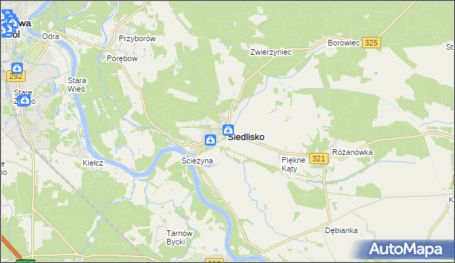 mapa Siedlisko powiat nowosolski, Siedlisko powiat nowosolski na mapie Targeo