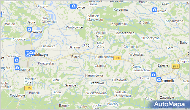 mapa Siemiechów gmina Gromnik, Siemiechów gmina Gromnik na mapie Targeo