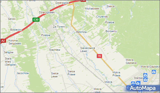 mapa Sierakowice Lewe, Sierakowice Lewe na mapie Targeo