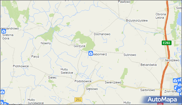 mapa Słabomierz gmina Żnin, Słabomierz gmina Żnin na mapie Targeo