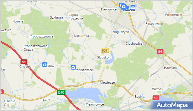 mapa Słupsko gmina Rudziniec, Słupsko gmina Rudziniec na mapie Targeo