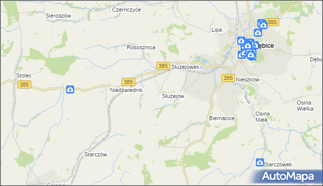 mapa Służejów, Służejów na mapie Targeo