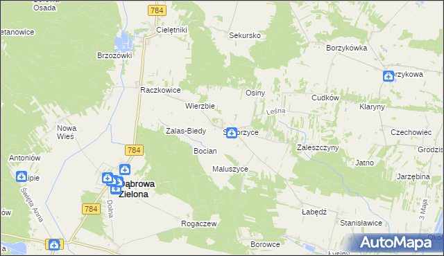 mapa Soborzyce, Soborzyce na mapie Targeo