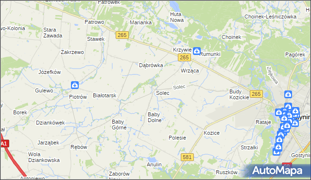 mapa Solec gmina Gostynin, Solec gmina Gostynin na mapie Targeo