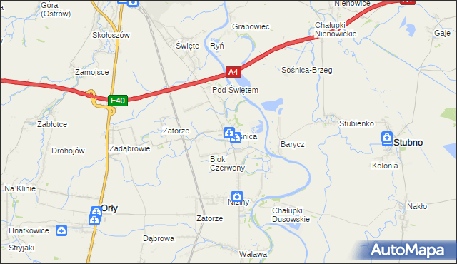 mapa Sośnica gmina Radymno, Sośnica gmina Radymno na mapie Targeo