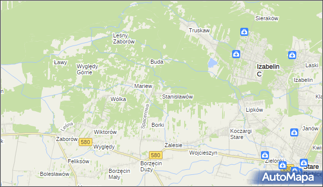mapa Stanisławów gmina Stare Babice, Stanisławów gmina Stare Babice na mapie Targeo