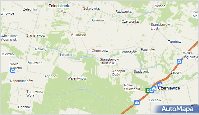 mapa Stanisławów Studziński, Stanisławów Studziński na mapie Targeo