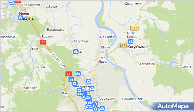 mapa Stare Miasto gmina Leżajsk, Stare Miasto gmina Leżajsk na mapie Targeo