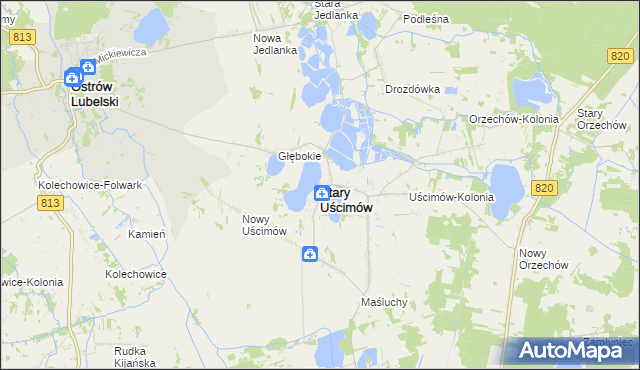 mapa Stary Uścimów, Stary Uścimów na mapie Targeo