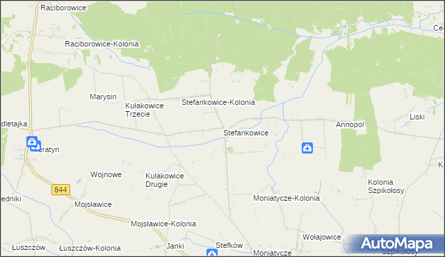 mapa Stefankowice, Stefankowice na mapie Targeo