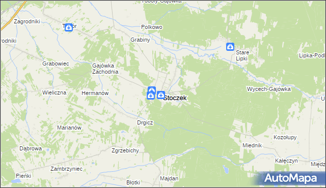 mapa Stoczek powiat węgrowski, Stoczek powiat węgrowski na mapie Targeo
