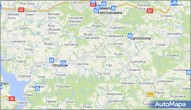 mapa Stronie gmina Stryszów, Stronie gmina Stryszów na mapie Targeo