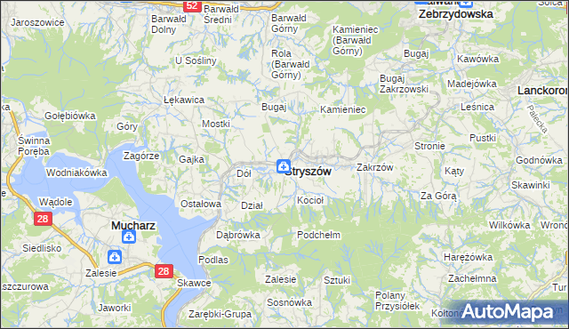 mapa Stryszów, Stryszów na mapie Targeo