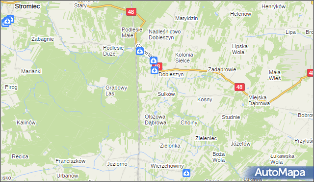 mapa Sułków gmina Stromiec, Sułków gmina Stromiec na mapie Targeo